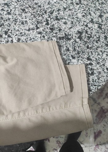 Bej Düğmeli Erkek Keten Pantolon - Görsel 4