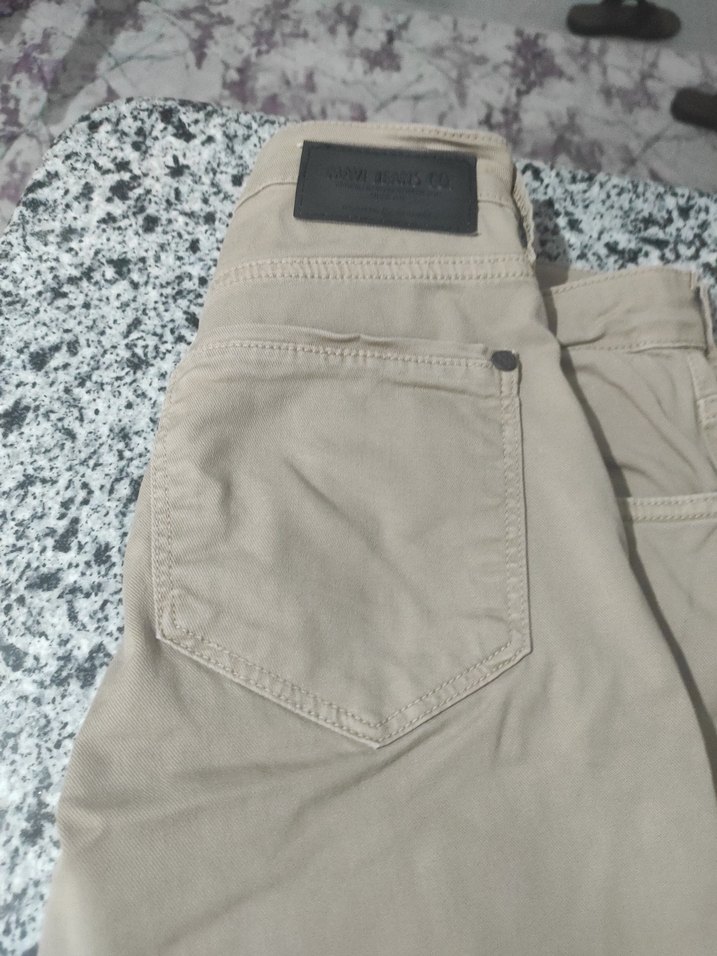 Bej Düğmeli Erkek Keten Pantolon - Görsel 5