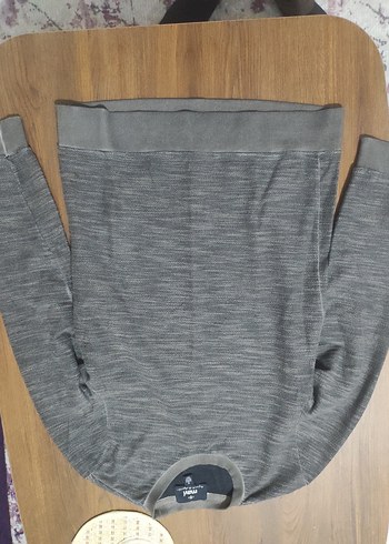 Gri Erkek Bel Detaylı Sweatshirt - Görsel 3