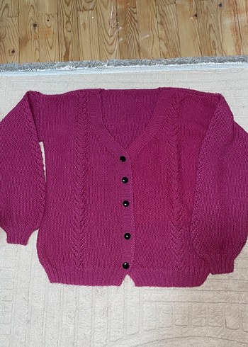 Pembe Örgü hırka - Görsel 2