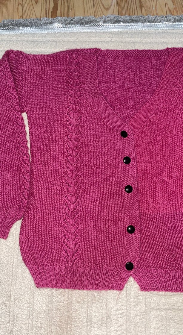 Pembe Örgü hırka - Görsel 3