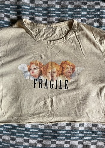 Bej Baskılı Tişört - Görsel 3