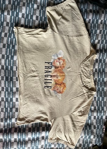 Bej Baskılı Tişört - Görsel 2