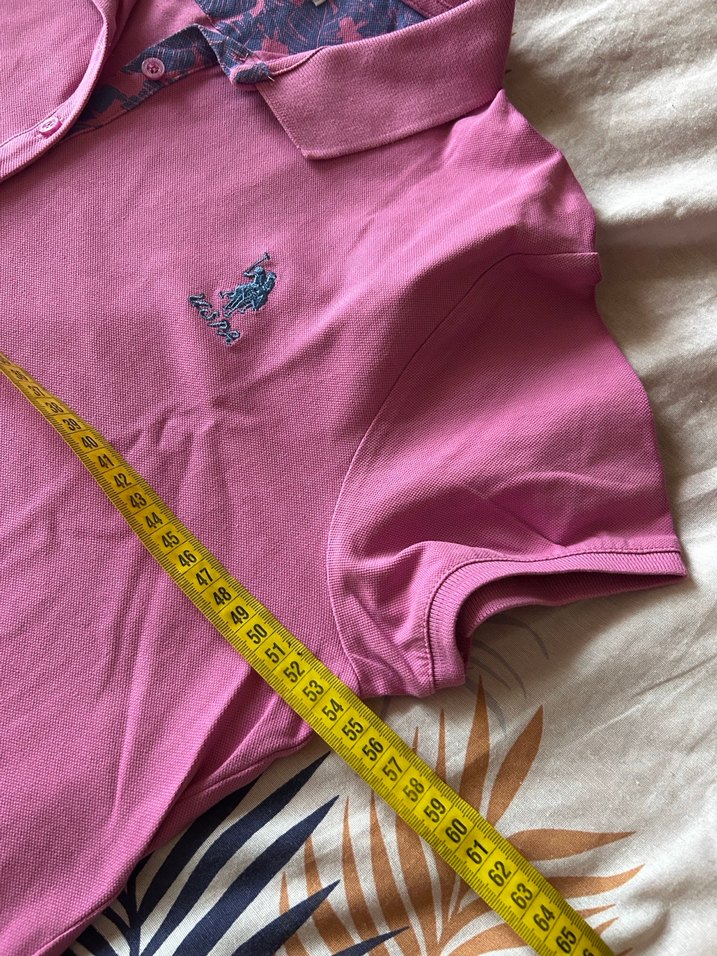 Düğmeli Pembe Kısa Kollu Polo Tişört - Görsel 2