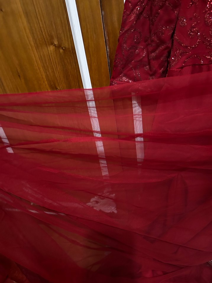 Uzun Kollu Dantel İşlemeli Abiye Elbise - Görsel 5