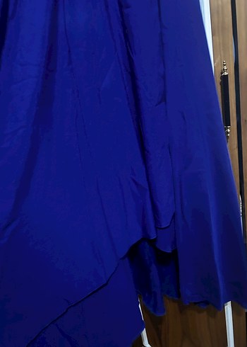 Mavi V Yakalı Salaş Uzun Elbise - Görsel 7