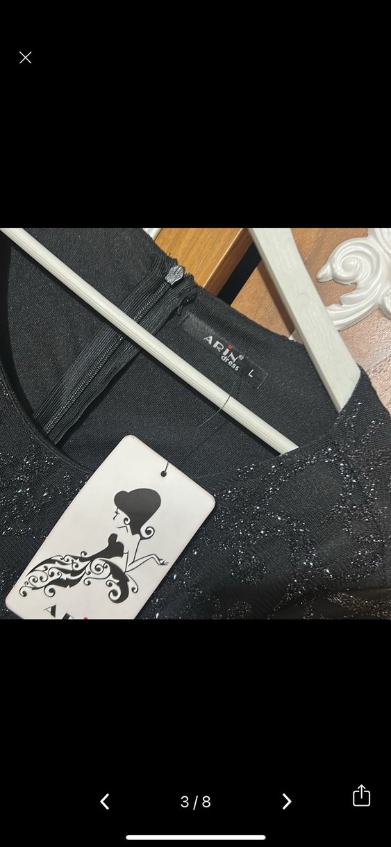 Siyah Dantel Detaylı Uzun Kollu Uzun Elbise - Görsel 2