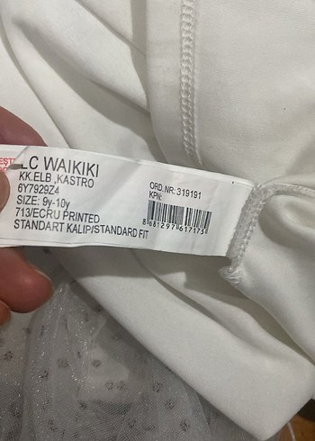 9 Yaş Beden beyaz Renk LC Waikiki puantiye kız çocuk abiye