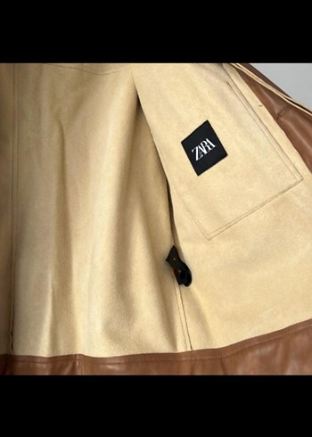 Zara zara erkek kahverengi trençkot