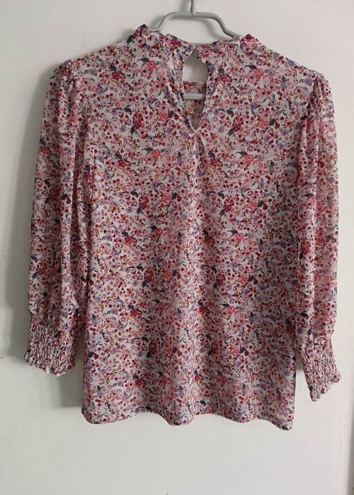 OASİS çiçek desenli tül bluz - Görsel 4