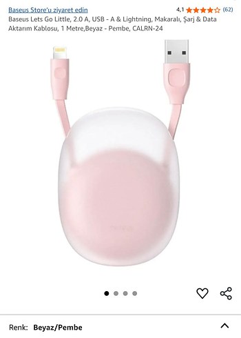 Baseus  Makaralı TypeC Şarj Kablosu Yeni - Görsel 7