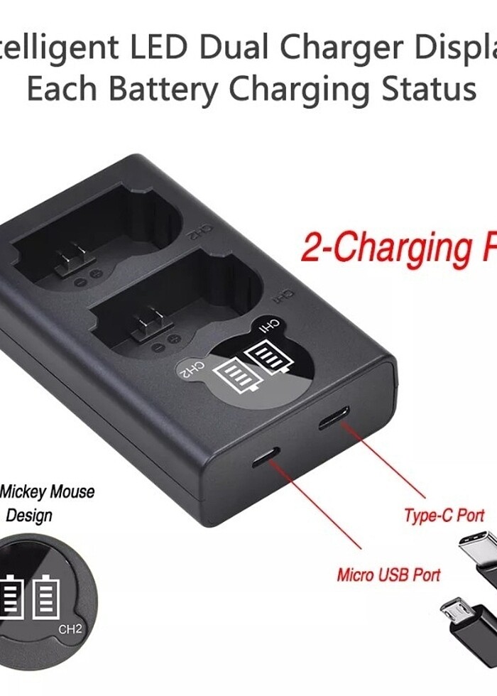 DSTE Chargeur Double USB Avec écran LCD Compatible Avec