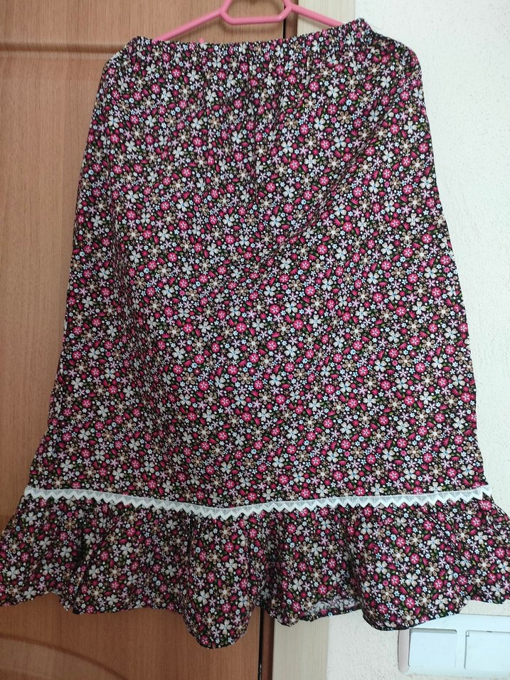 Pembe Bohem Renkli Midi Hamile Eteği - Görsel 2