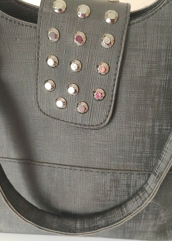 Gri Vintage Nakışlı Kadın Çantası