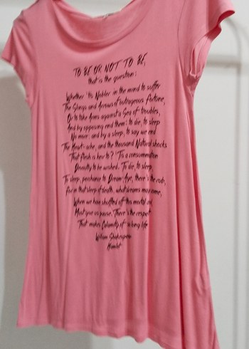 Pembe Baskılı Kısa Kollu Hamile Tişörtü - Görsel 2