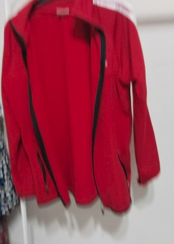 Kırmızı Fermuarlı Kadın Sweatshirt - Görsel 4