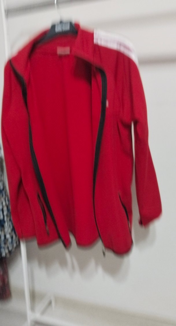 Kırmızı Fermuarlı Kadın Sweatshirt - Görsel 4