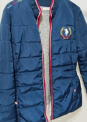 Nakışlı Mavi Kadın Kışlık Mont - Görsel 2