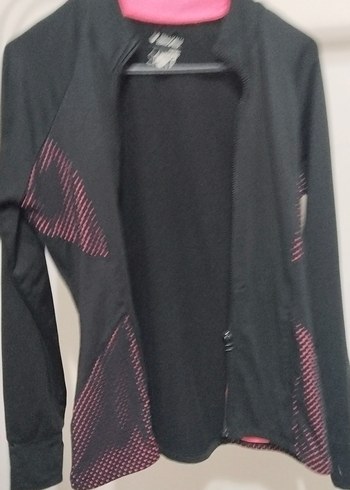 Siyah Fermuarlı Yüksek Yakalı Kadın Spor Ceket - Görsel 2