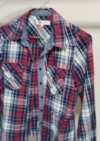 Kadın Çok Renkli Düğmeli Uzun Kollu Gömlek - Görsel 3