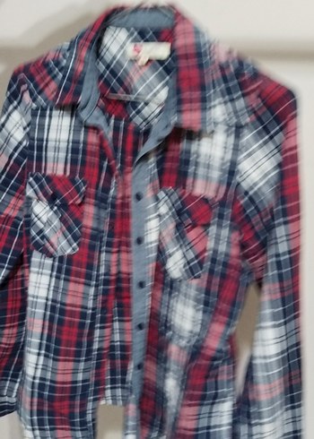 Kadın Çok Renkli Düğmeli Uzun Kollu Gömlek - Görsel 4