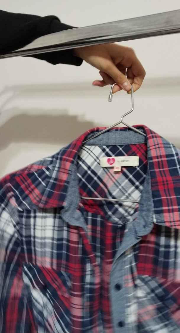 Kadın Çok Renkli Düğmeli Uzun Kollu Gömlek - Görsel 2