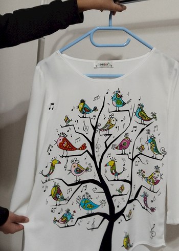 Beyaz Baskılı Hamile Uzun Kollu Tişört - Görsel 4