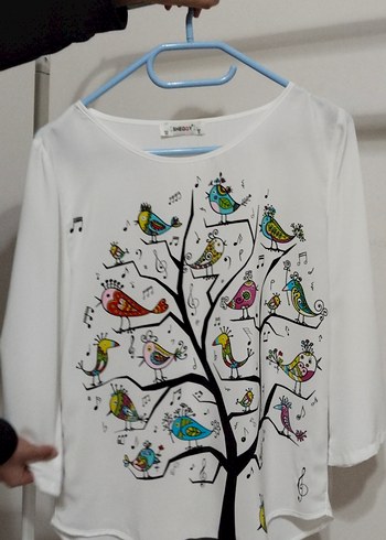 Beyaz Baskılı Hamile Uzun Kollu Tişört - Görsel 2