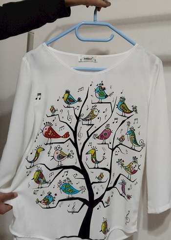 Beyaz Baskılı Hamile Uzun Kollu Tişört - Görsel 3