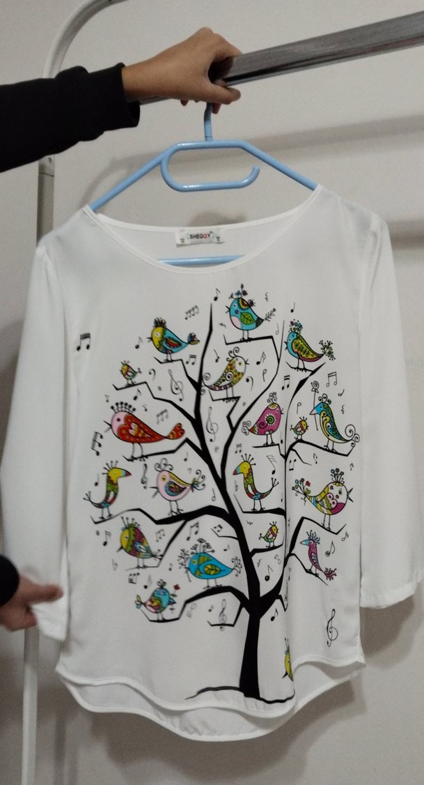 Beyaz Baskılı Hamile Uzun Kollu Tişört - Görsel 2