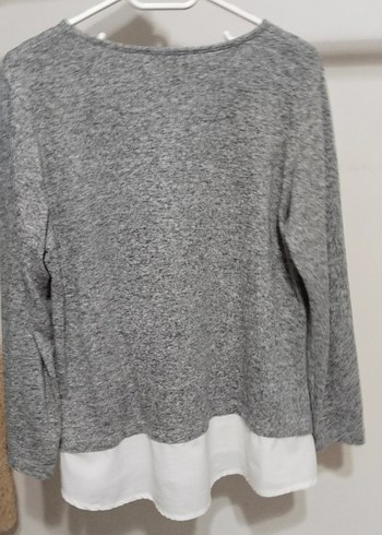 Gri Desenli Kadın Uzun Kollu Triko Kazak - Görsel 6