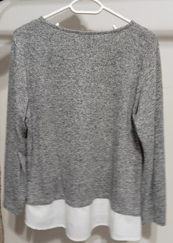 Gri Desenli Kadın Uzun Kollu Triko Kazak - Görsel 5