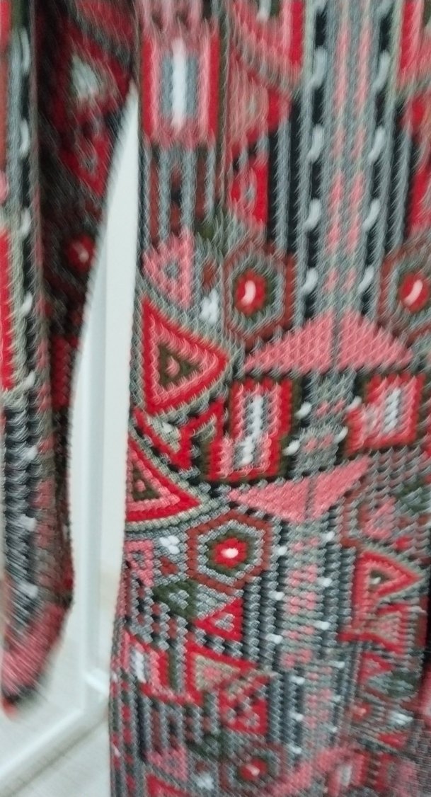 Renkli Bohem Örgü Uzun Hamile Ceketi - Görsel 3