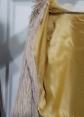 Bej Tüylü Bohem Midi Kadın Mont - Görsel 7