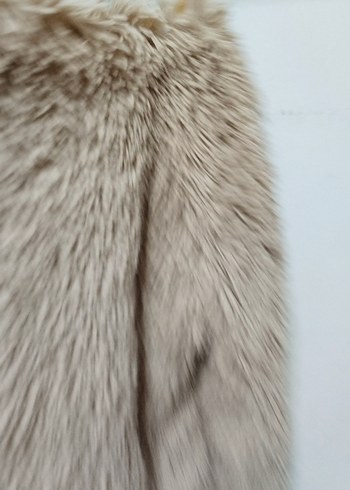 Bej Tüylü Bohem Midi Kadın Mont - Görsel 5