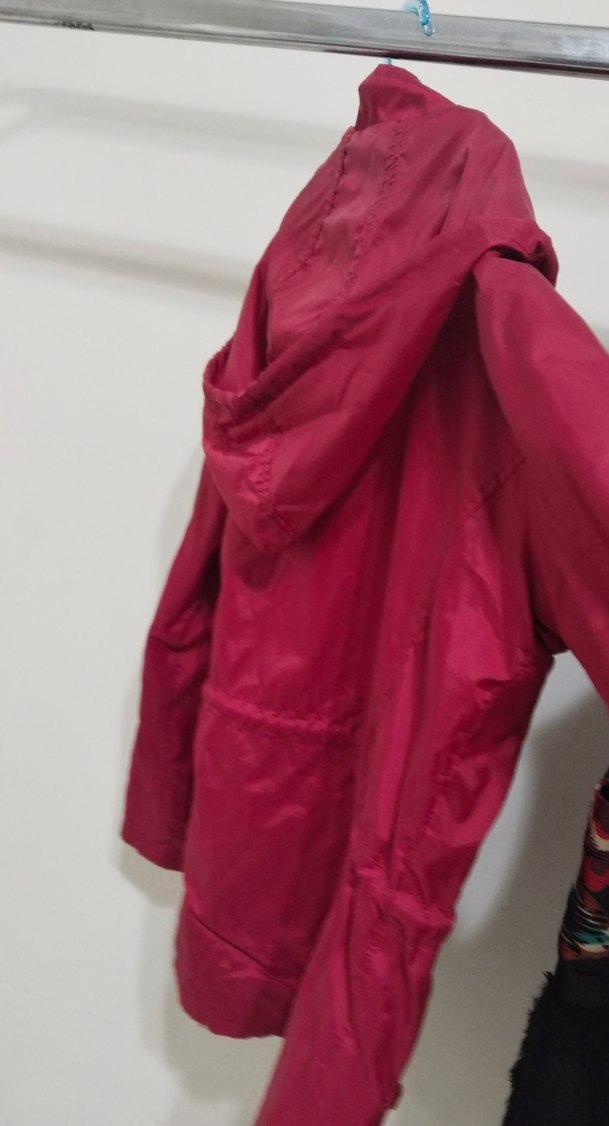 Bordo Salaş Midi Kadın Ceket - Görsel 5