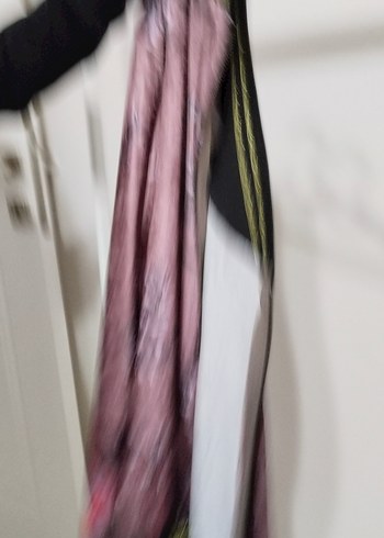 Pembe Gri Çiçek Desenli Uzun Bohem Kadın Kimono - Görsel 5