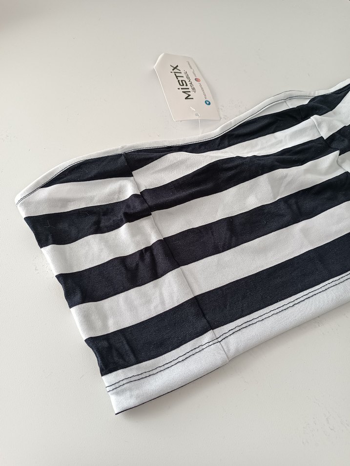 Çizgili Straplez Mini Bustiyer - Görsel 2