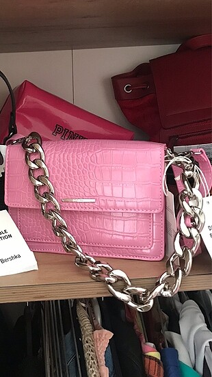 Bershka Pembe Clutch Çanta Bershka Çapraz Çanta %20 İndirimli - Gardrops