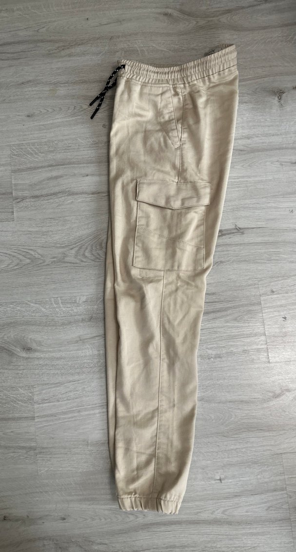 Bej Rahat Kesim Keten Erkek Pantolon - Görsel 3