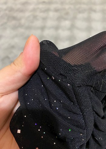 Siyah Mini Simli Elbise - Görsel 3