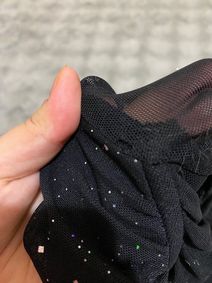 Siyah Mini Simli Elbise - Görsel 3