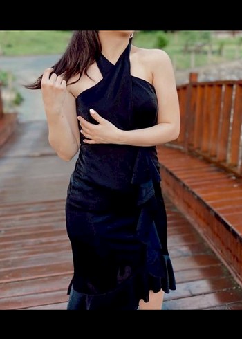 Siyah midi boy simli ekbise - Görsel 3