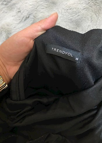 Siyah midi boy simli ekbise - Görsel 2