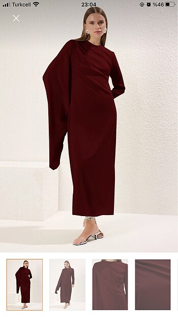 40 Beden Bordo elbise