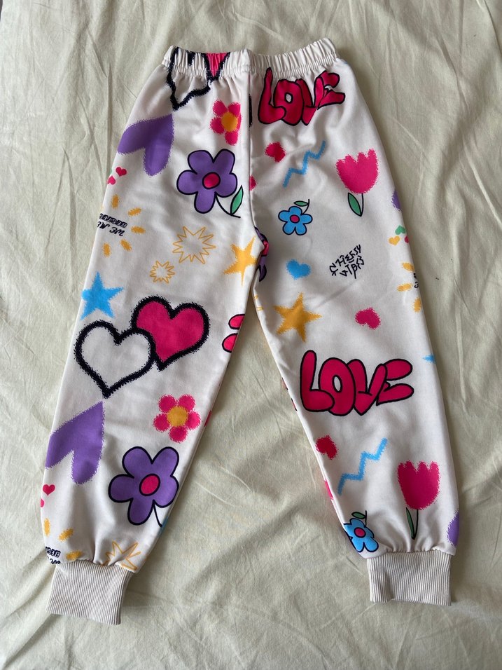 Çiçek ve Kalp Desenli Bebek Kız Takımı - Görsel 5