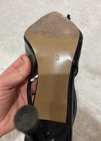 Siyah Fiyonklu Stiletto Topuklu Kadın Ayakkabı - Görsel 7