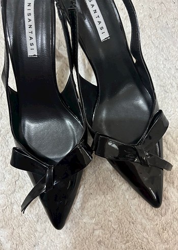 Siyah Fiyonklu Stiletto Topuklu Kadın Ayakkabı - Görsel 11