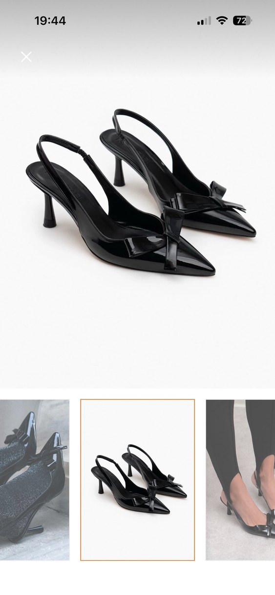 Siyah Fiyonklu Stiletto Topuklu Kadın Ayakkabı - Görsel 2