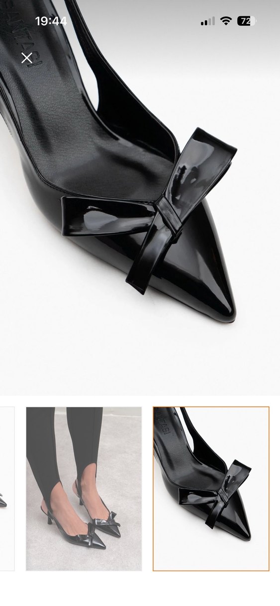 Siyah Fiyonklu Stiletto Topuklu Kadın Ayakkabı - Görsel 3